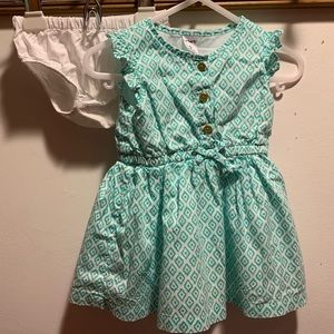 Carters 9m lined dress with diaper cover